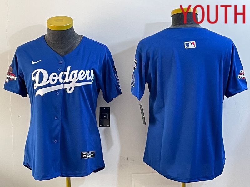 Youth Los Angeles Dodgers Blank Blue Game 2024 Nike MLB Jersey style 12059->youth mlb jersey->Youth Jersey
